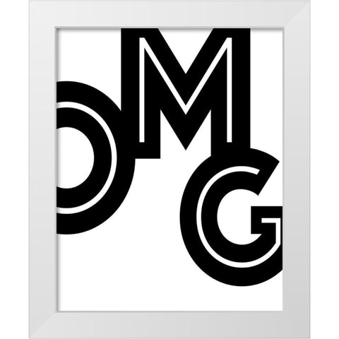 OMG White Modern Wood Framed Art Print by Quach, Anna