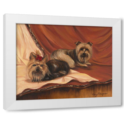 Terrier Couple White Modern Wood Framed Art Print by Hakimipour, Tiffany