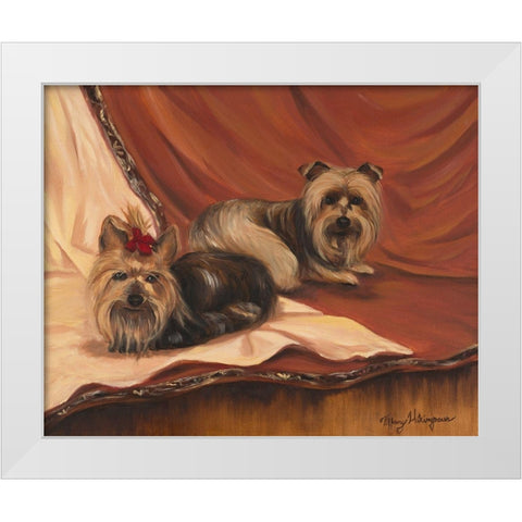 Terrier Couple White Modern Wood Framed Art Print by Hakimipour, Tiffany