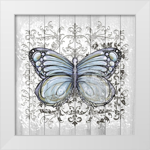 Decorative Butterfly I White Modern Wood Framed Art Print by Diannart
