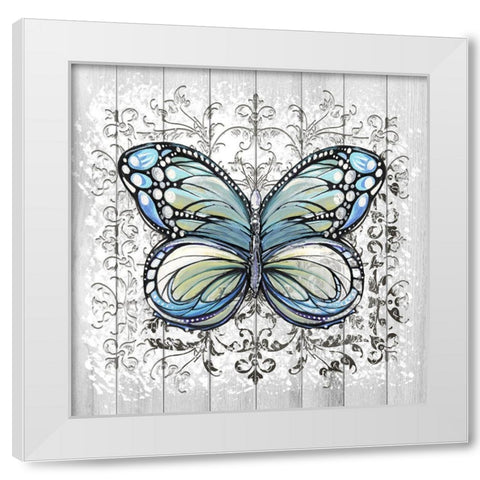 Decorative Butterfly IV White Modern Wood Framed Art Print by Diannart