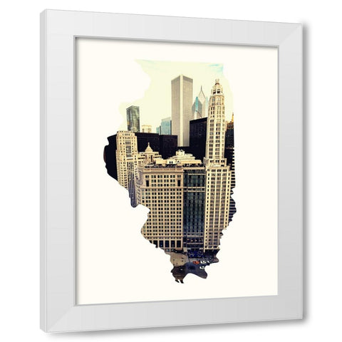 Chi Skyline White Modern Wood Framed Art Print by Bill Carson Photography