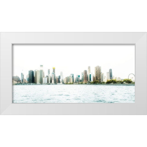 Chicago Coastline White Modern Wood Framed Art Print by Bill Carson Photography