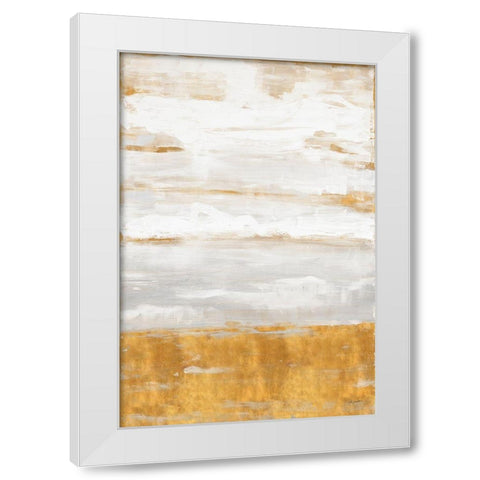 Golden Land White Modern Wood Framed Art Print by Hewitt, L.