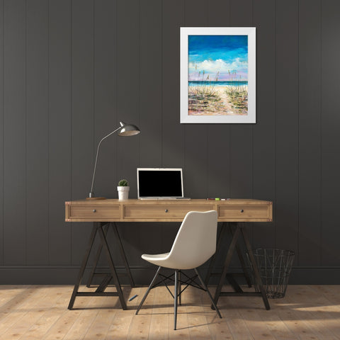 Relaxing Beaches White Modern Wood Framed Art Print by DeRice, Julie