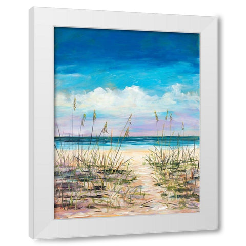 Relaxing Beaches White Modern Wood Framed Art Print by DeRice, Julie