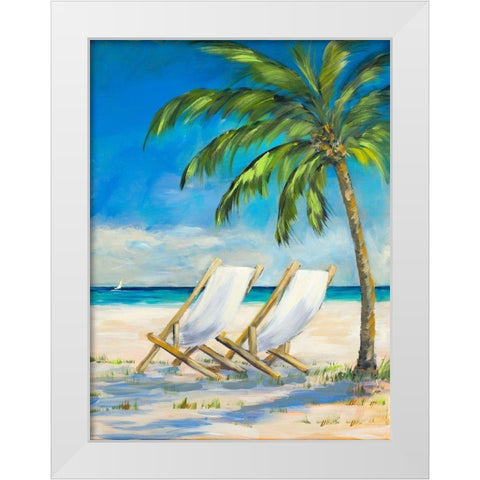 Beach View White Modern Wood Framed Art Print by DeRice, Julie