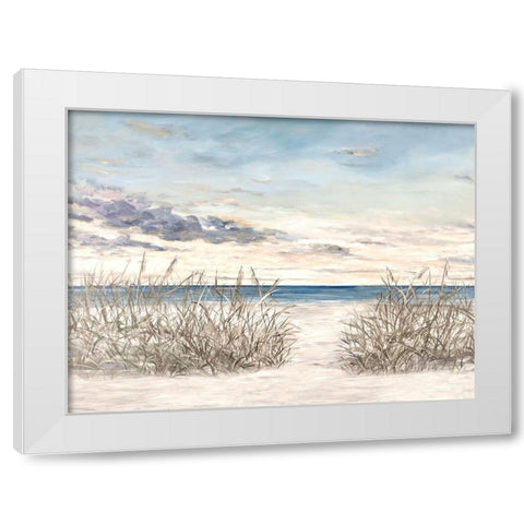 Windy Beaches White Modern Wood Framed Art Print by DeRice, Julie
