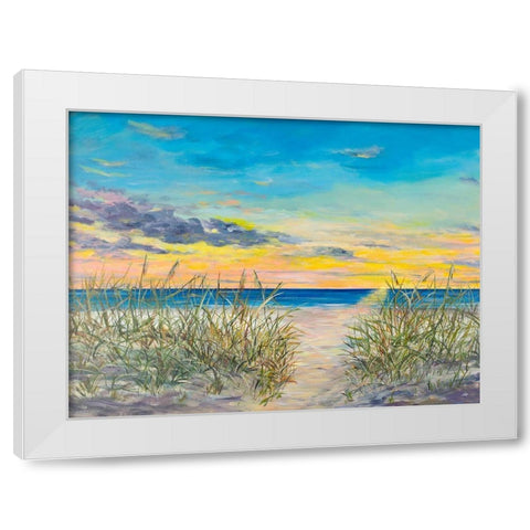 Grassy Beaches White Modern Wood Framed Art Print by DeRice, Julie