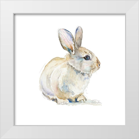 Baby Rabbit White Modern Wood Framed Art Print by Pinto, Patricia