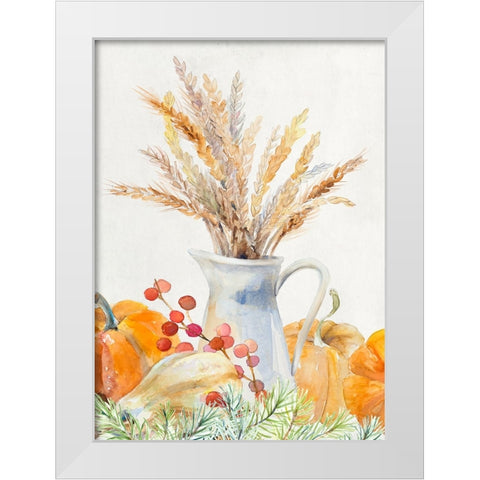 Harvest Wheat Pitcher White Modern Wood Framed Art Print by Loreth, Lanie