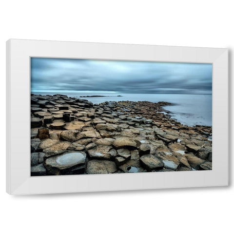 Rocky Shores White Modern Wood Framed Art Print by Amos, Andy