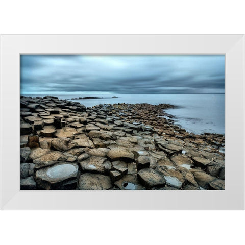 Rocky Shores White Modern Wood Framed Art Print by Amos, Andy