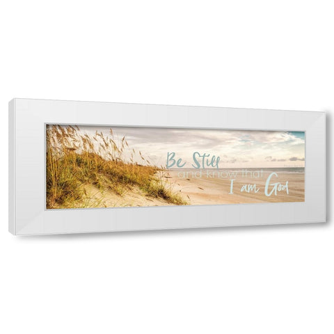 Be Still And Know That I am God White Modern Wood Framed Art Print by Amos, Andy