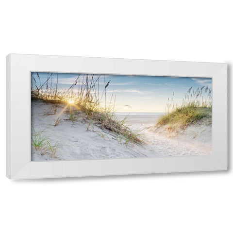 Sunrise White Modern Wood Framed Art Print by Amos, Andy