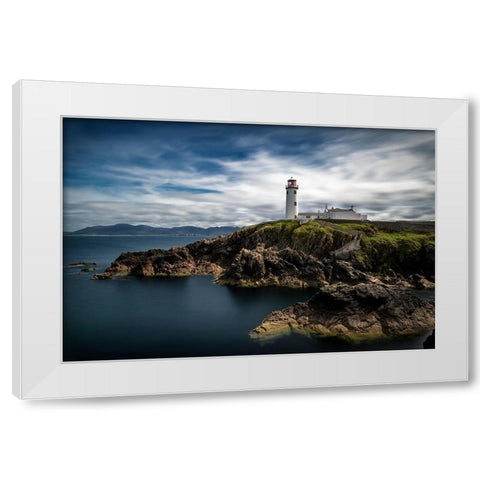 Oceans Edge Lighthouse White Modern Wood Framed Art Print by Amos, Andy