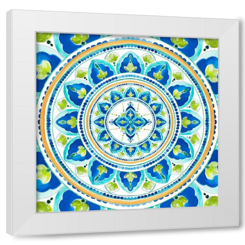 Italian Leaf Tile White Modern Wood Framed Art Print by Pinto, Patricia