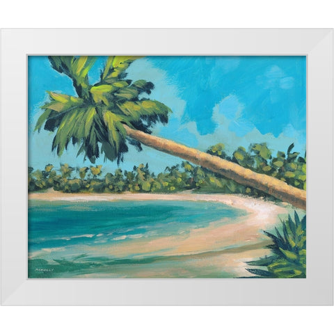 A Palm Tree Away White Modern Wood Framed Art Print by Meneely, Dan