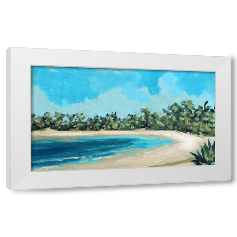 Beach Shore White Modern Wood Framed Art Print by Meneely, Dan