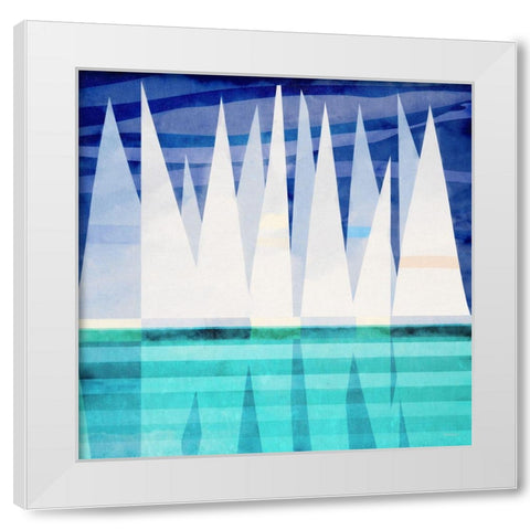 Sailing Day I White Modern Wood Framed Art Print by Meneely, Dan