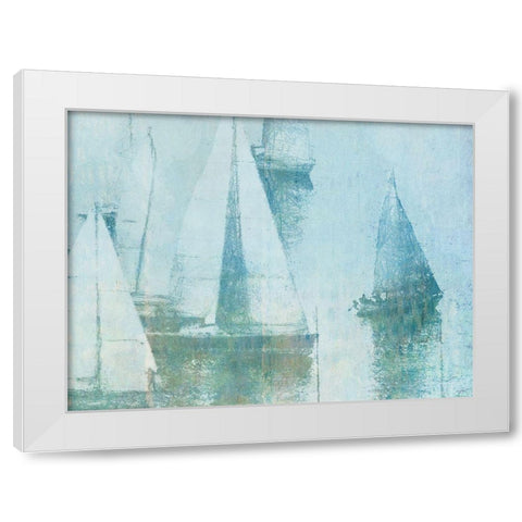 Vintage Sailing White Modern Wood Framed Art Print by Meneely, Dan