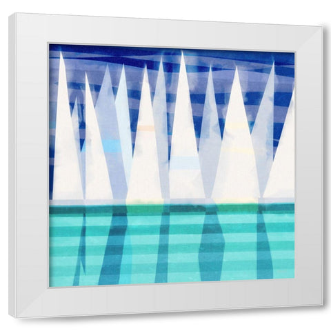 Sailing Day II White Modern Wood Framed Art Print by Meneely, Dan