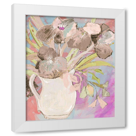 Summer Vase White Modern Wood Framed Art Print by Maria, Robin