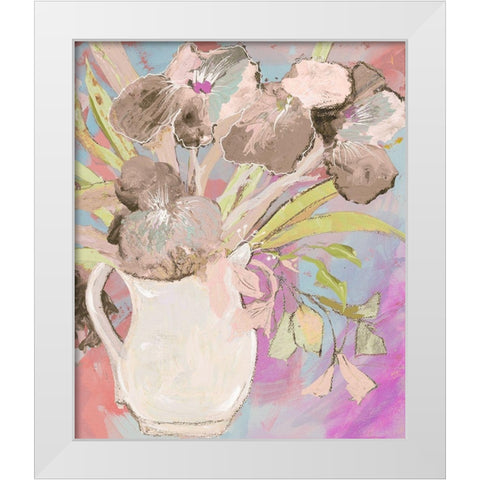 Summer Vase White Modern Wood Framed Art Print by Maria, Robin