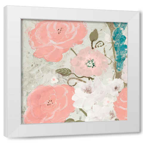 Springtime Roses White Modern Wood Framed Art Print by Maria, Robin