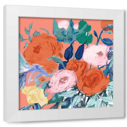 Bright Roses White Modern Wood Framed Art Print by Maria, Robin