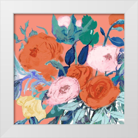 Bright Roses White Modern Wood Framed Art Print by Maria, Robin