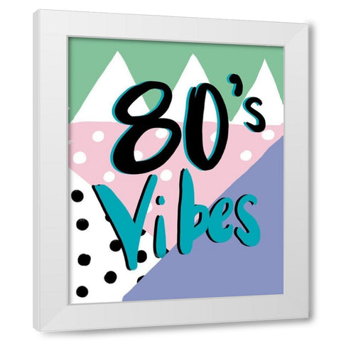 80s Vibes White Modern Wood Framed Art Print by Wilson, Kali