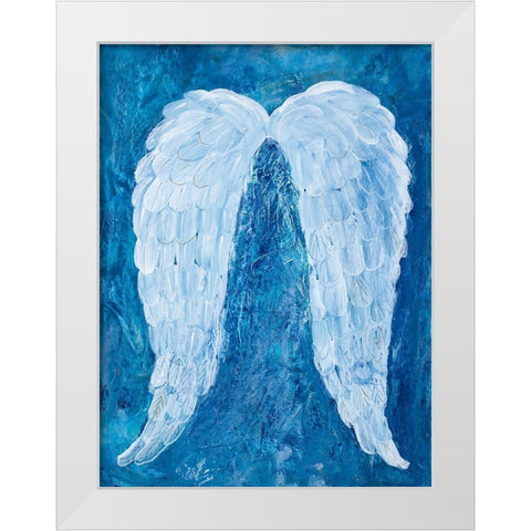 Angel Wings White Modern Wood Framed Art Print by Maria, Robin