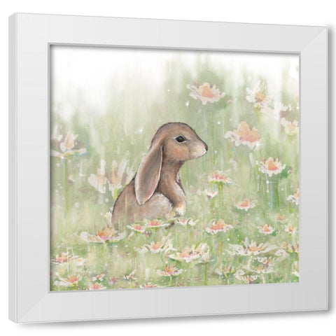 Meadow Visitor III White Modern Wood Framed Art Print by Diannart