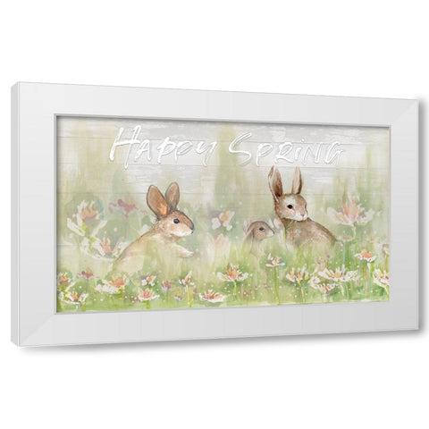 Happy Spring (rectangle) White Modern Wood Framed Art Print by Diannart