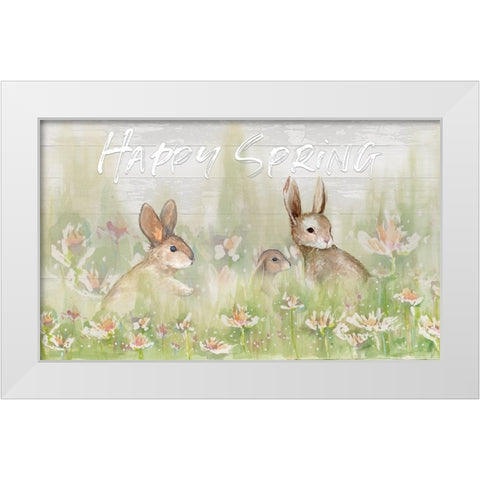 Happy Spring (rectangle) White Modern Wood Framed Art Print by Diannart
