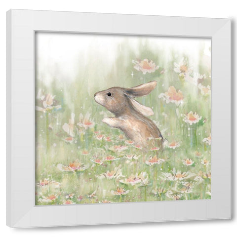 Meadow Visitor II White Modern Wood Framed Art Print by Diannart