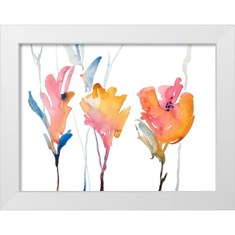 September Blooms II White Modern Wood Framed Art Print by Loreth, Lanie