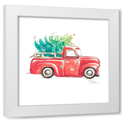 Christmas Tree Haul I White Modern Wood Framed Art Print by Pinto, Patricia