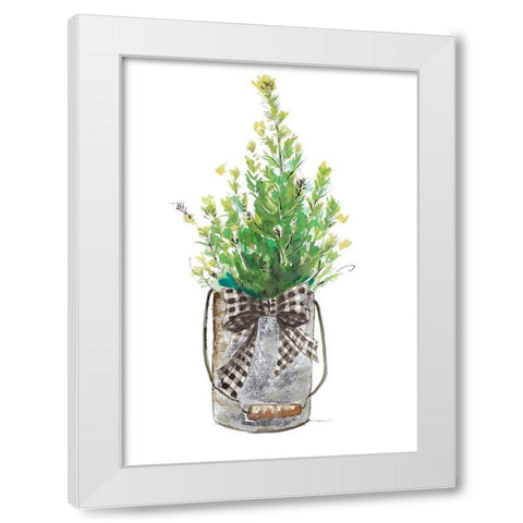 Christmas Fir I White Modern Wood Framed Art Print by Pinto, Patricia