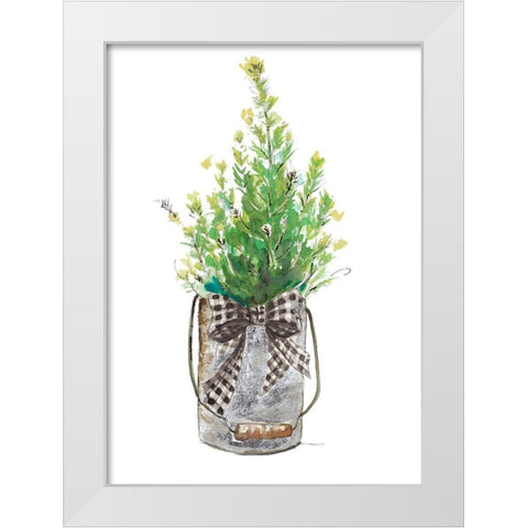 Christmas Fir I White Modern Wood Framed Art Print by Pinto, Patricia