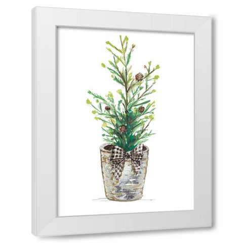 Christmas Fir II White Modern Wood Framed Art Print by Pinto, Patricia