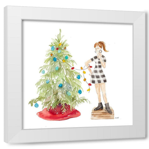 Decorating Christmas II White Modern Wood Framed Art Print by Loreth, Lanie