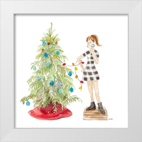 Decorating Christmas II White Modern Wood Framed Art Print by Loreth, Lanie