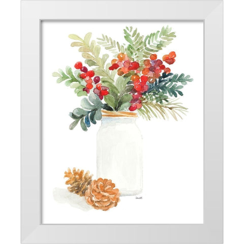 Mason Jar of Christmas White Modern Wood Framed Art Print by Loreth, Lanie