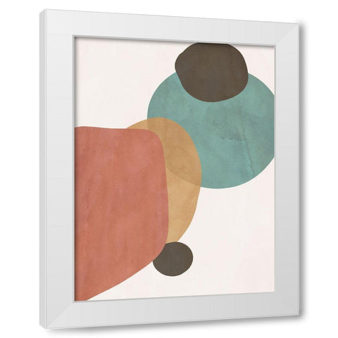 Autumn Shapes II White Modern Wood Framed Art Print by SD Graphics Studio