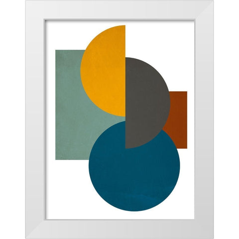Simple Shapes on White I White Modern Wood Framed Art Print by SD Graphics Studio