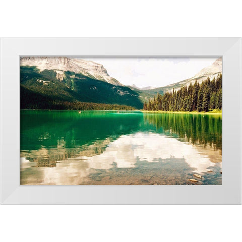 Clear Lake View White Modern Wood Framed Art Print by Peck, Gail