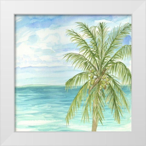 Refreshing Coastal Breeze II White Modern Wood Framed Art Print by Biscardi, Nicholas