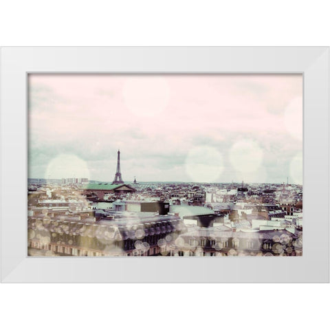 Rooftop Paris White Modern Wood Framed Art Print by Navas, Emily